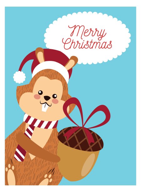 松鼠卡通圣诞季设计图片下载