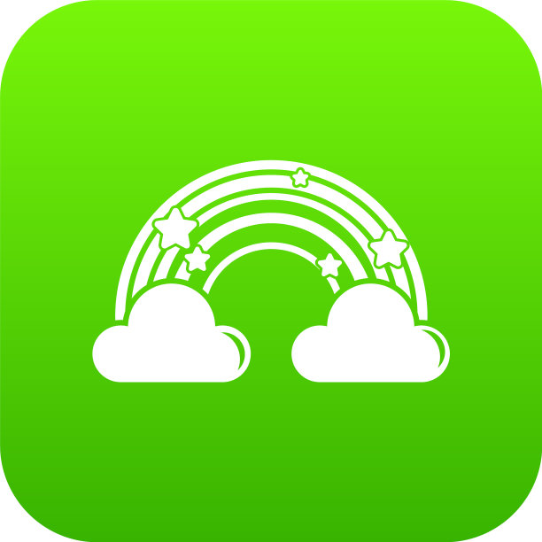 云彩虹图标绿色图片下载