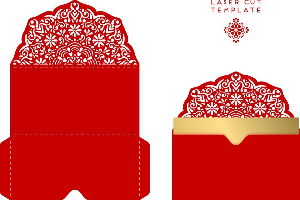 婚礼贺卡激光切割模板图片下载