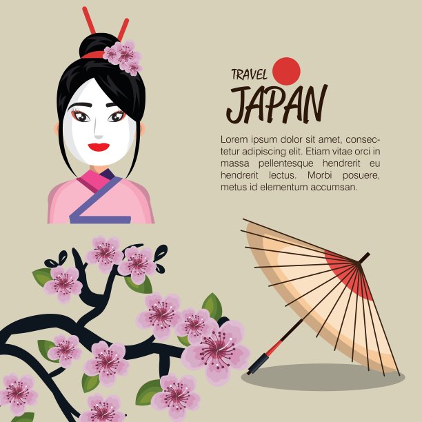 女孩日本和服欢迎日本图标图片下载