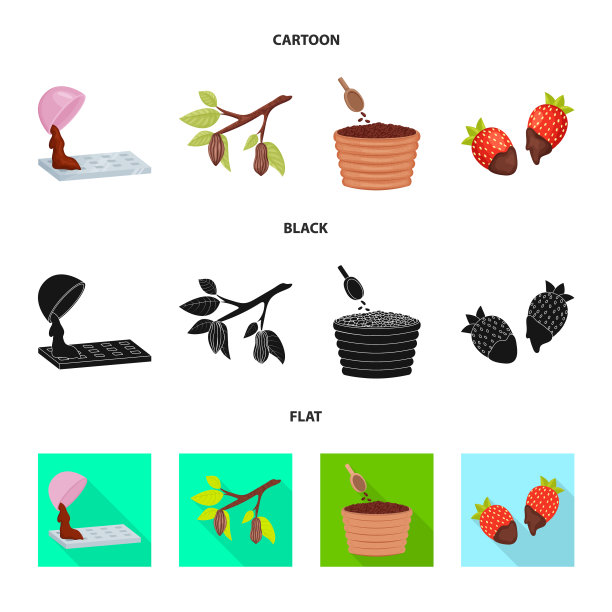 孤立对象的食物和美味的符号集图片下载