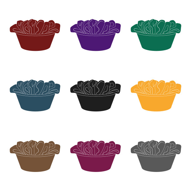 一个碗与脏衣服干洗单图标图片下载