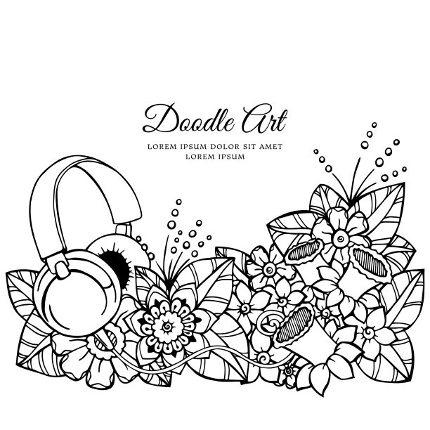 花画框涂鸦图片下载