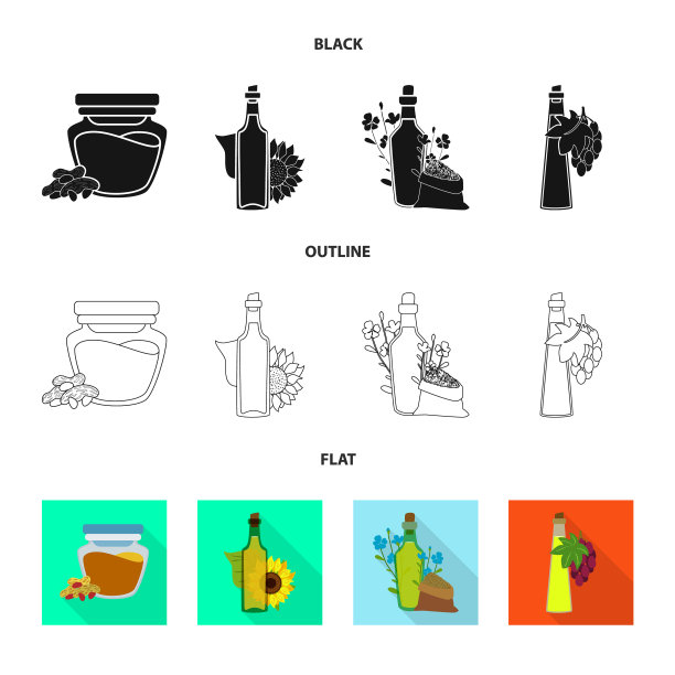 隔离对象的健康和蔬菜标志集图片下载