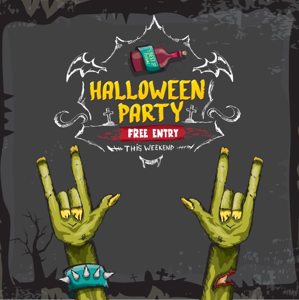 万圣节摇滚僵尸背景图片下载