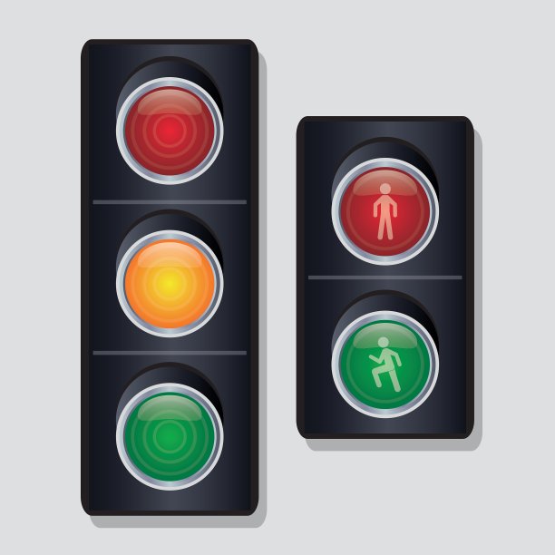 信号灯交通灯标志设计图片下载