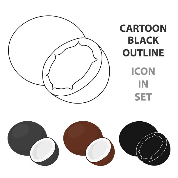 椰子图标卡通单一水果图标图片下载