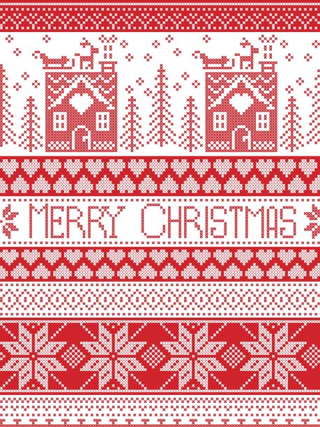 圣诞快乐高圣诞图案与姜饼图片下载