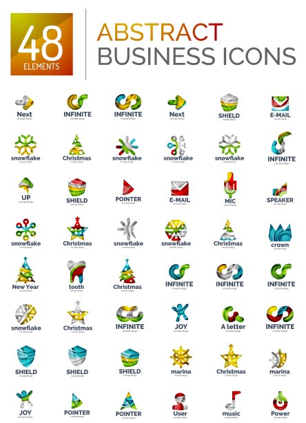 抽象标志集现代几何集合图片下载