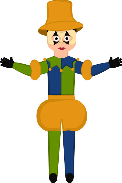 穿着狂欢节服装的孤独男子图片下载