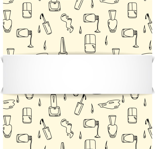 指甲横幅与涂鸦美甲图案的手图片下载