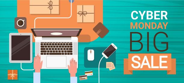 网上星期一的大促销海报，上面还用手打字图片下载