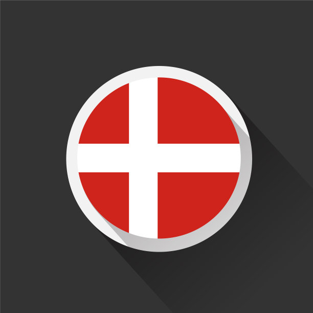 深色背景上是丹麦国旗图片下载
