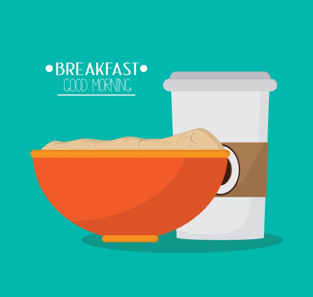 咖啡和早餐设计图片下载