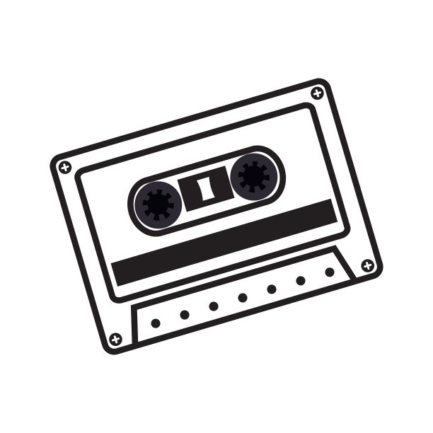 手绘卡带音乐唱片图标图片下载