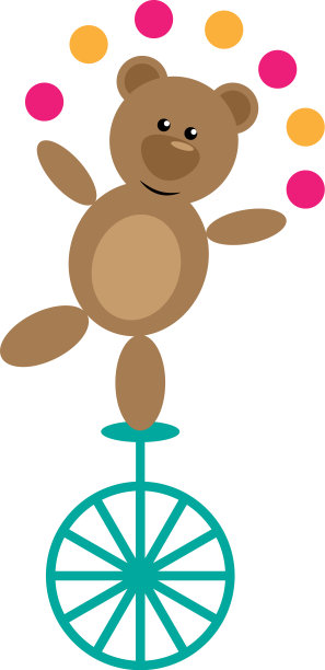 熊在独轮车图片下载