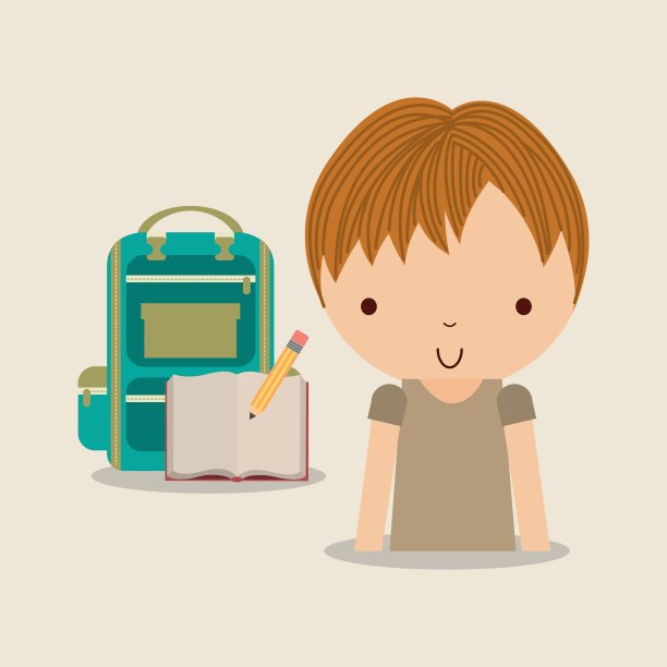 带着学习用品的男孩性格的学生图片下载