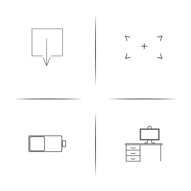 用户界面简单的线性图标设置概述图片下载