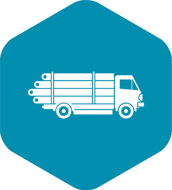 原木卡车与桩原木图标风格简单图片下载