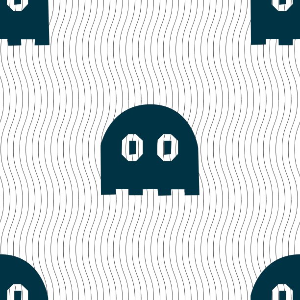 鬼图标符号无缝图案与几何图片下载