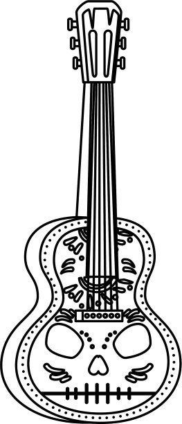原声墨西哥吉他头骨油漆图片下载