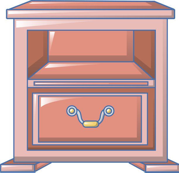 红色床头柜图标卡通风格图片下载