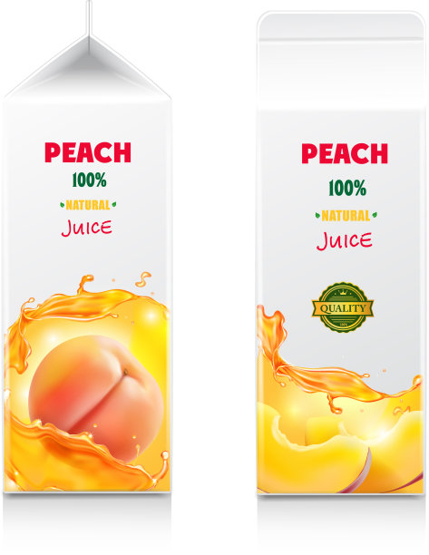 桃子热带果汁纸盒包装图片下载