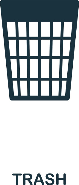 UI设计线条风格垃圾桶图标图片下载