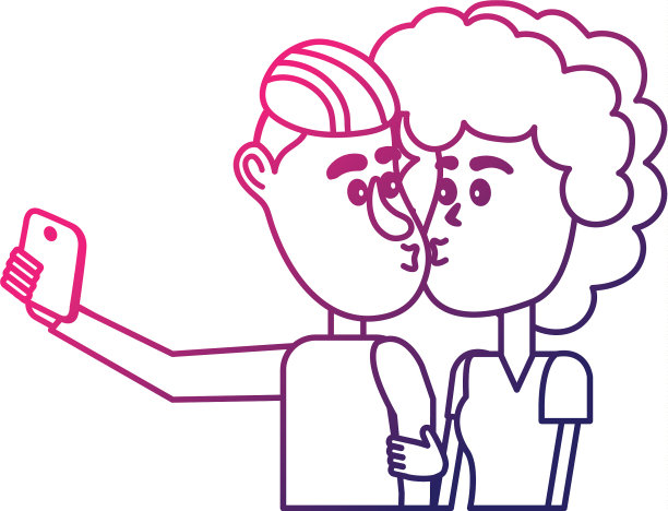 情侣接吻和自拍图片下载