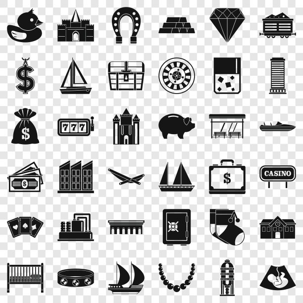 储蓄图标设置简单的风格图片下载