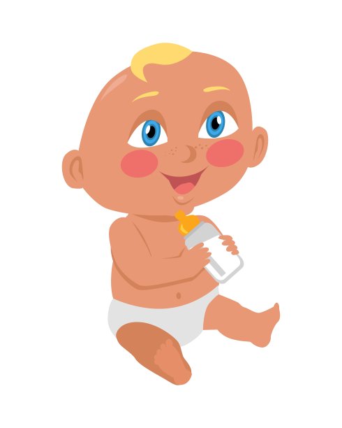 婴儿拿着奶瓶坐在地板上图片下载