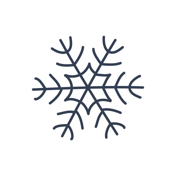 雪花图标黑色剪影雪花标志图片下载