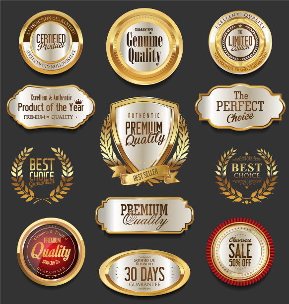 复古复古的月桂花环和徽章图片下载