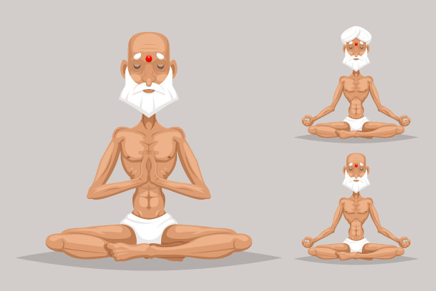 老年人老瑜伽大师冥想智慧健康图片下载