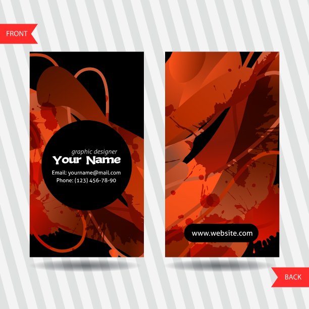 彩色装饰名片与免费图片下载