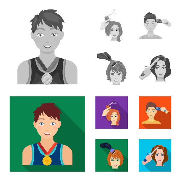 拿着奖牌的运动员，剪着发图片下载