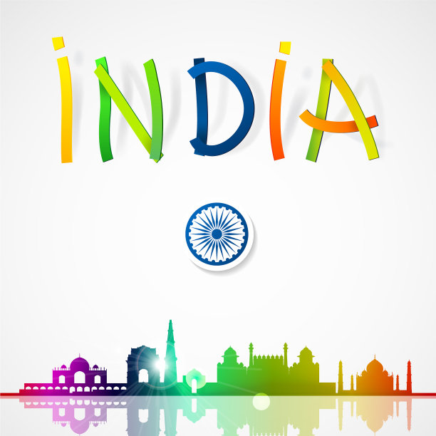 印度的天际线上有莫斯克和大象图片下载