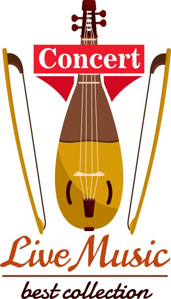 带弓的小提琴音乐会现场音乐标志图片下载