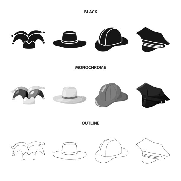 服装和帽子标志集图片下载