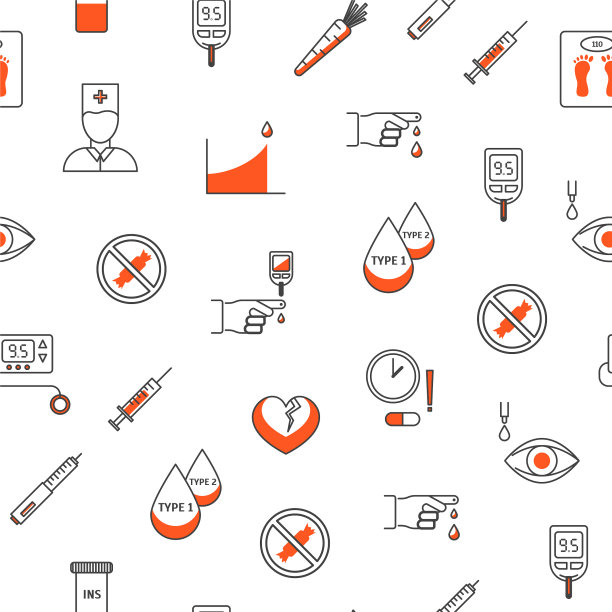 糖尿病治疗细线无缝模式图片下载