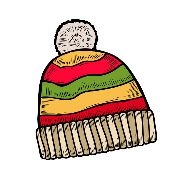 红白针织帽图片下载