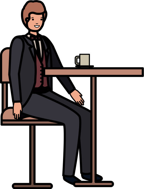 在餐厅喝咖啡的男人图片下载