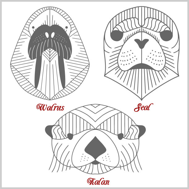 套多边形动物多边形标志图片下载