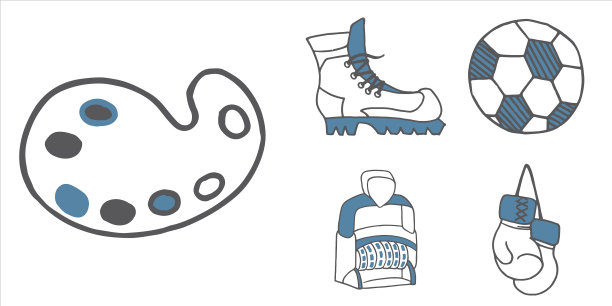 一套学校商业设备涂鸦图标图片下载