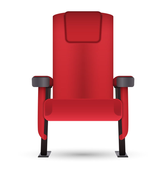 现实红色影院影院座位孤立图片下载