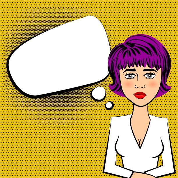 紫色头发的悲伤美丽女人图片下载