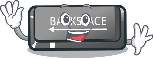 挥动按钮退格在形状卡通图片下载