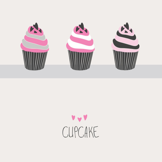 可爱漂亮美味的卡通纸杯蛋糕图片下载