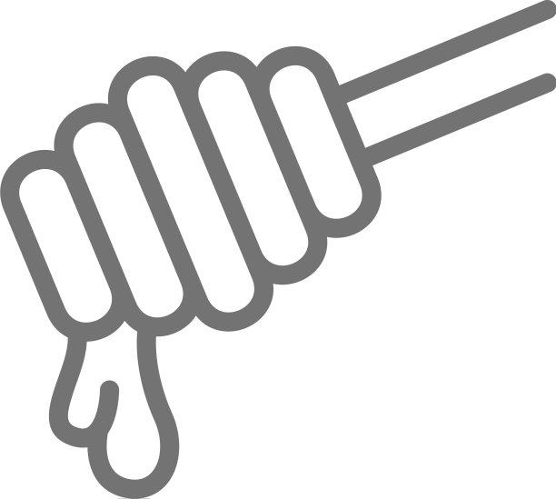 勺子为蜂蜜斗线图标孤立图片下载