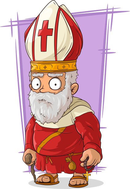卡通老天主教神父与图片下载